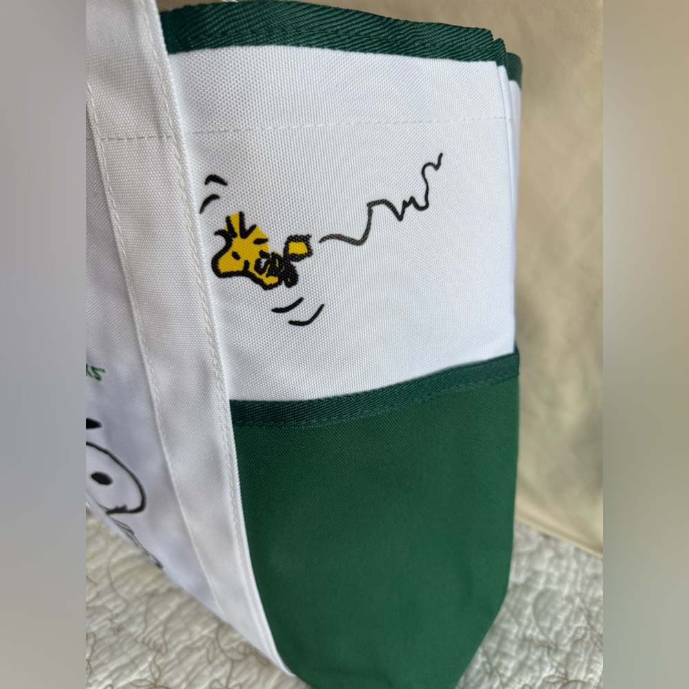 2025 New Starbucks Snoopy Tote Bag Shoulder Bag WHITE/GREEN Canvas - Picture 5 of 12